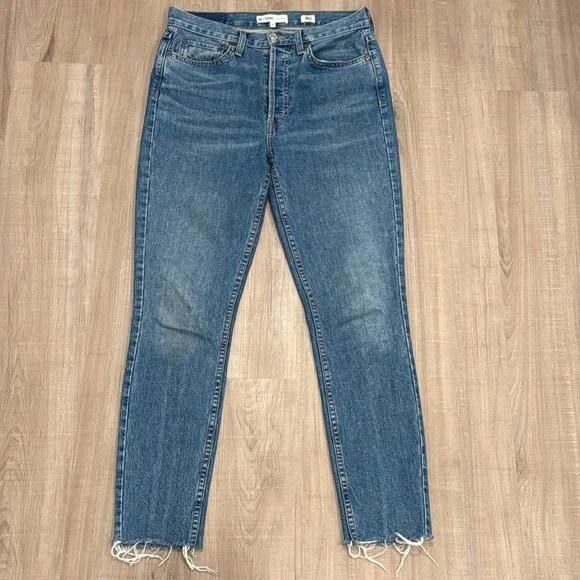 Re/Done High Rise Ankle Crop Jeans - Picture 2 of 8